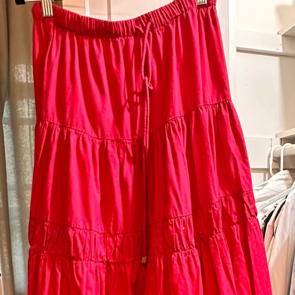 Free People Bright Pink tiered maxi shirt